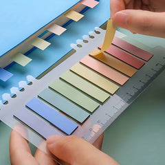 600 Pcs Morandi Colored Stickers Notepad Index Transparent Stickers