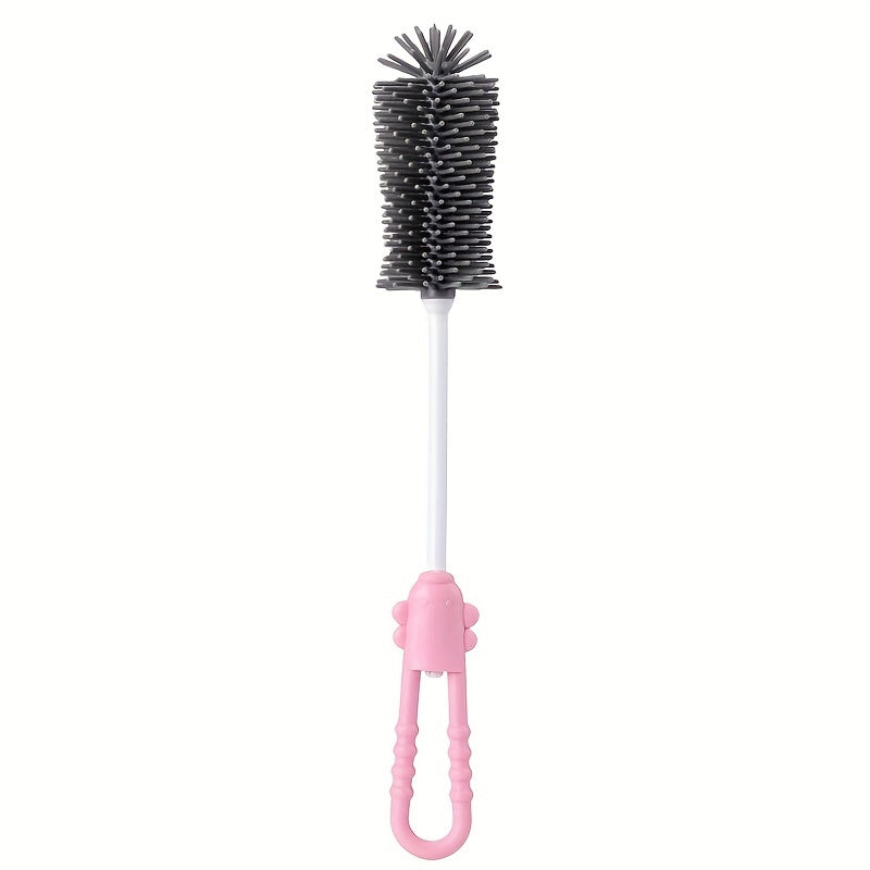 360 Rotating Silicone Bottle Brush Set for Baby Bottles, Pacifiers & Straws
