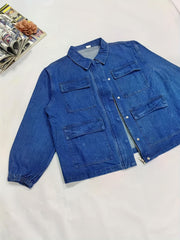 Casual Denim Top Women's Zip-Up Denim Jacket