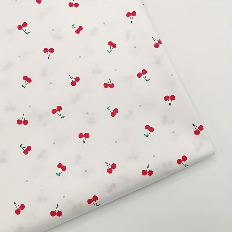 8pcs 100% Cotton Fabric Cherry Strawberry Cotton Twill Fabric DIY Sewing Scrapbo