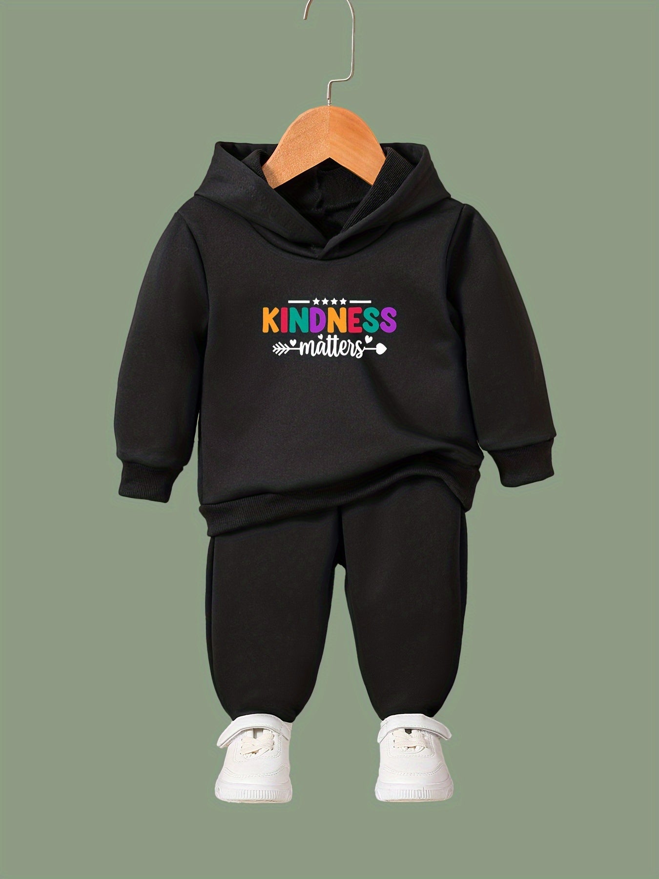 Kid's Kindness Matters Print Outfit Hoodie & Pants Set
