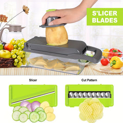 Multifunctional Veggie Chopper Onion Chopper With 7 Blade Vegetable Cutter