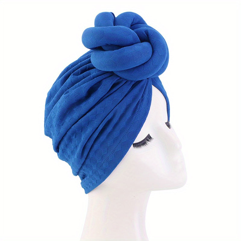 Twisted Turban Cap Solid Hijab Hat Elastic Head Wrap Ramadan Headscarf