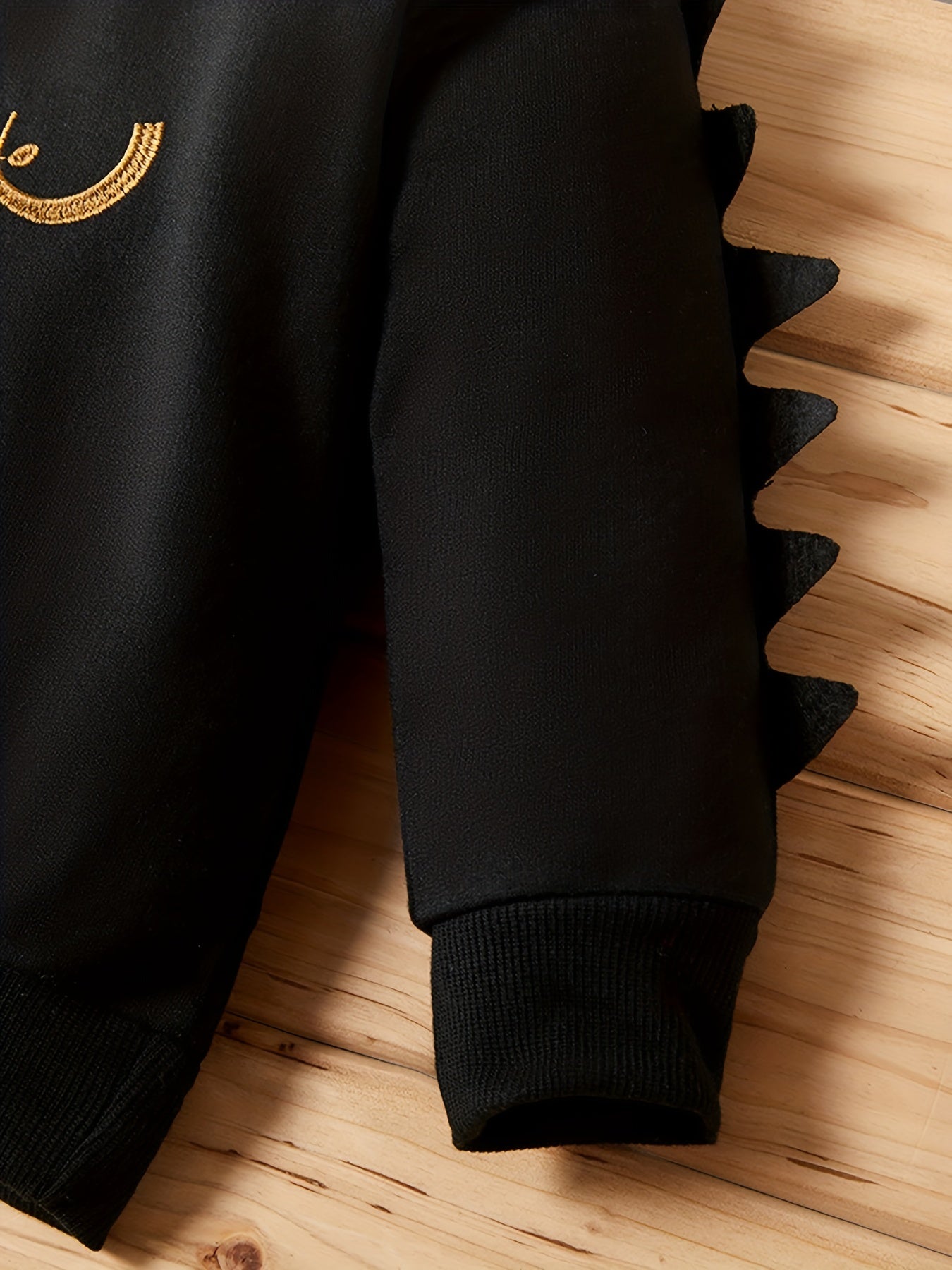 Boys Monster Eyes Embroidered Sweatshirt Long Sleeve Crew Neck Tops