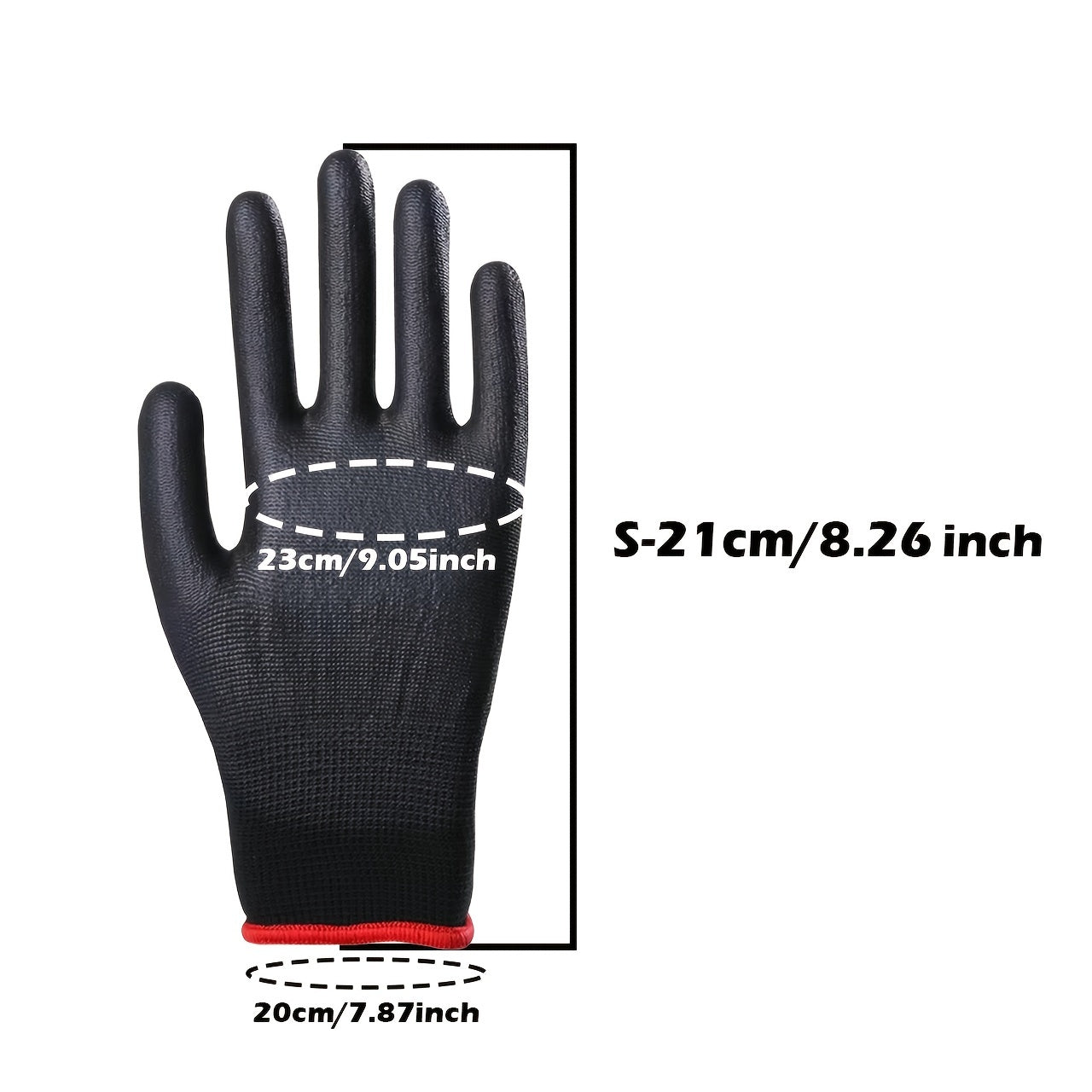 12pairs Nylon PU Full Palm Coated Work Gloves Picking Gardening