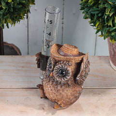 Adorable Owl Rain Gauge for Garden Measurement