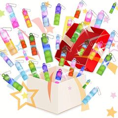 48 Pcs Mini Pop Keychain Fidget Toys Bulk for Toddlers