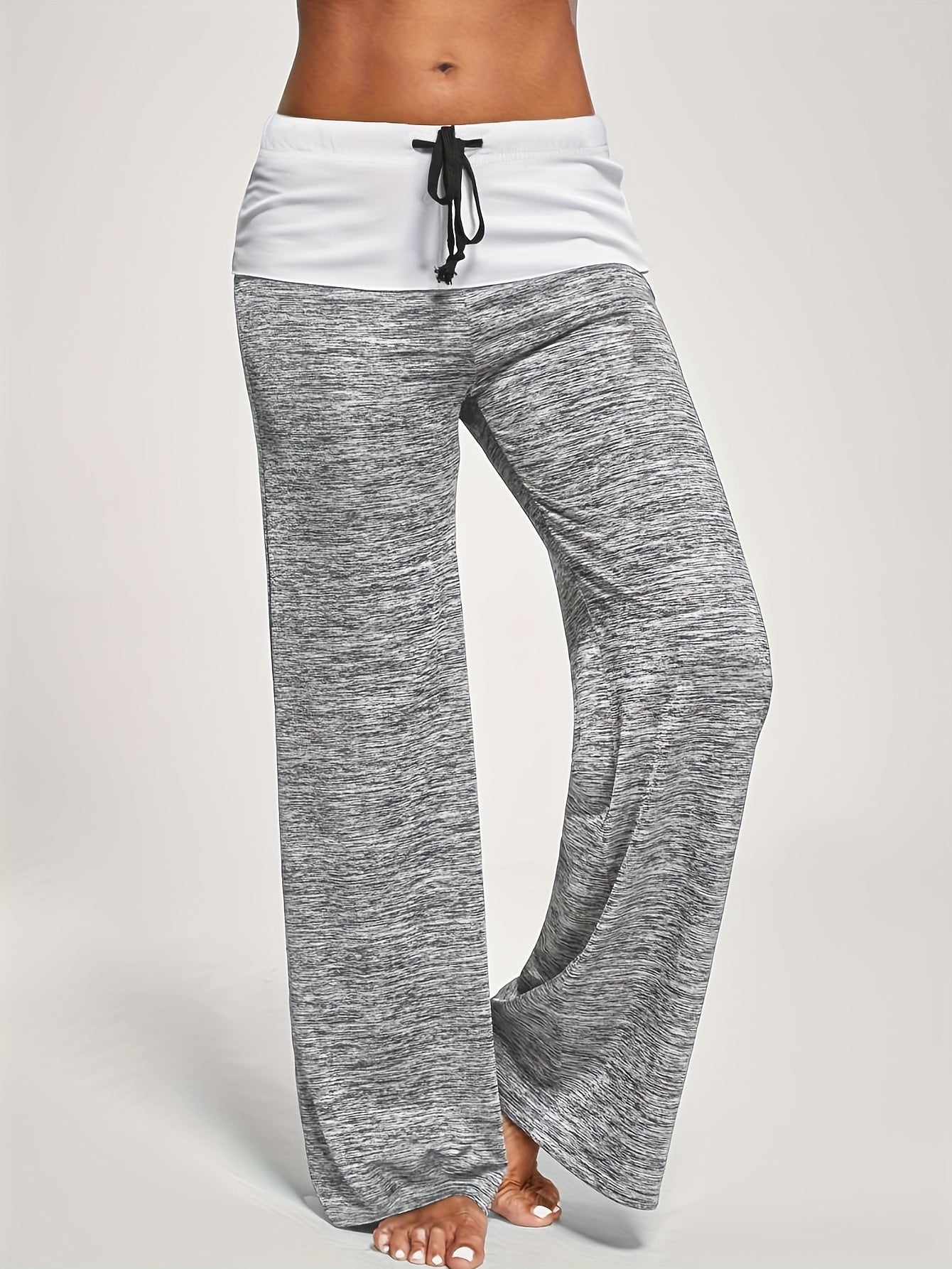 Wide Leg Elastic Yoga Pants Loose Casual Drawstring Pants