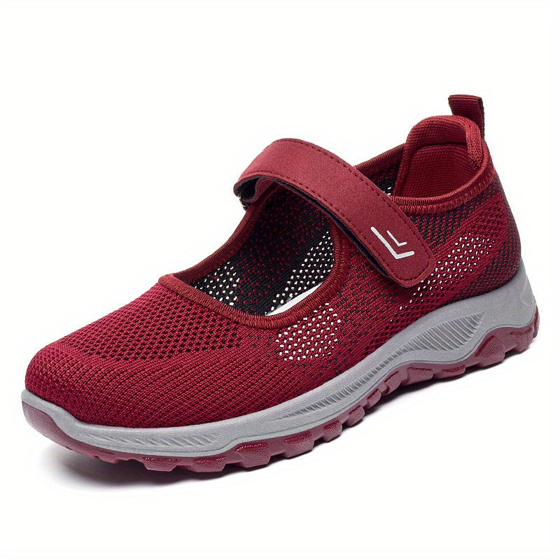 Breathable Backless Walking Shoes Hook & Loop Casual Sneakers Women's Footwear