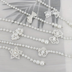 Pearl Waist Chain Adjustable Girdle Rhinestone Decor Dress Chain Belts