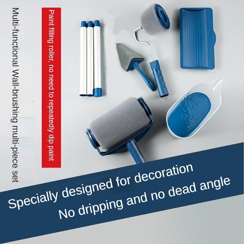 6pcs Roller Brush Set for Wall Painting and Repairing with Accessories