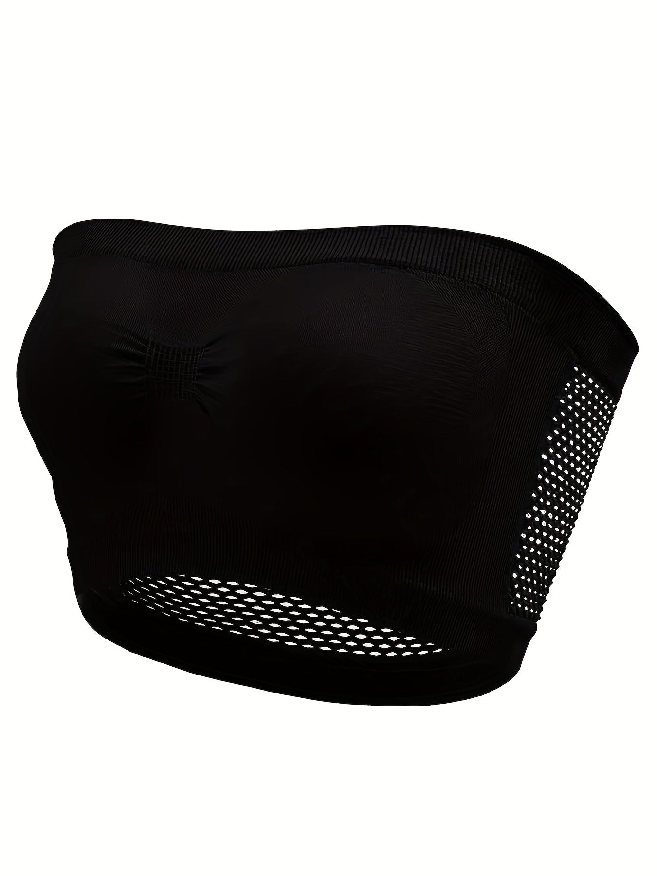 Women's Solid Ruched Tube Bra