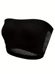 Women's Solid Ruched Tube Bra