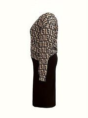 Women's Plus Geometric Print Top & Tank Dress Set