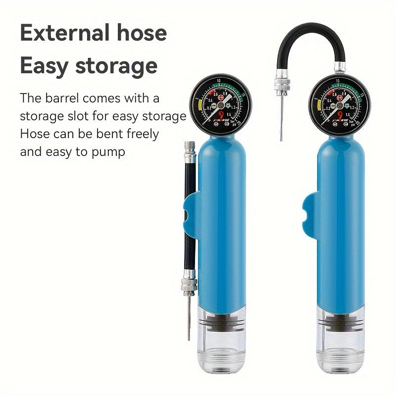 Mini Ball Pump Hand Push Portable Plastic Pump With Pressure Gauge