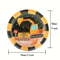 Construction Truck Party Supplies Dump Truck Plate Serves 20 Guests