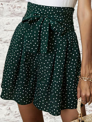 Polka Dot Tie Front Shorts Casual Loose Shorts