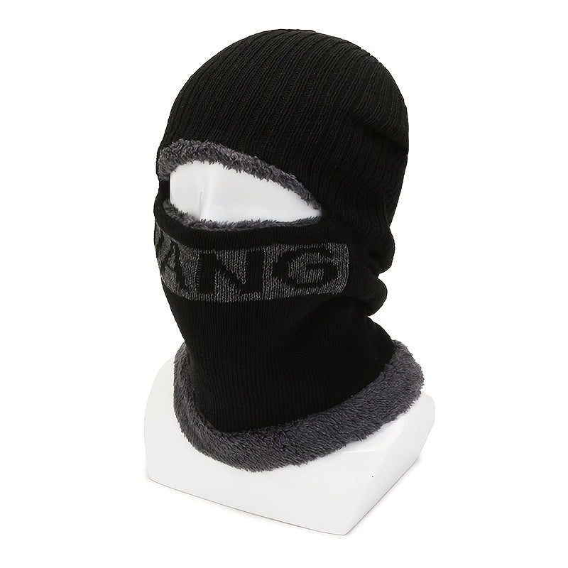 Winter Neck Warmer Fleece Thickened Hat Outdoor Coldproof Warm Knitted Woole
