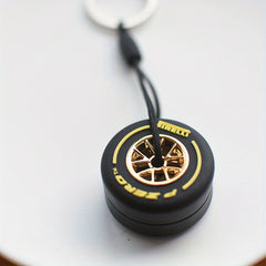 Rubber Tire Keychain Car Accessories Decoration Key Ring Bag Pendant
