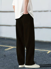 Print Drawstring Sweatpants Loose Fit Casual Pants for Men