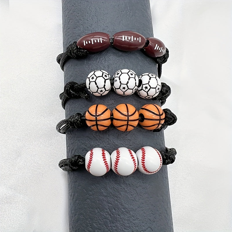 Girls Soccer Party Favors - Sport Ball Charm Bracelets Set of 4