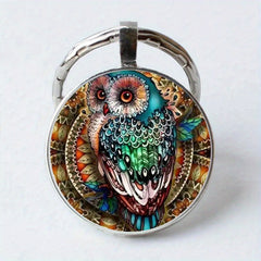 Boho Owl Keychain Retro Animal Key Ring Purse Bag Backpack Car Key Charm