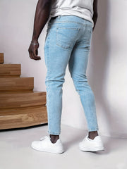 Men's Slim Fit Cotton Jeans Straight Leg
