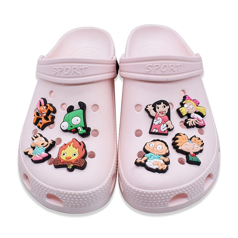 28pcs Cartoon Shoe Charms for Clogs Jigs Slides Sandals PVC Shoe Decorations