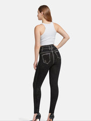 Denim Print Skinny Leggings Stretchy Casual Leggings