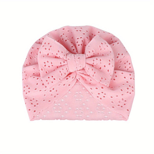 Lace Hollow Out Bow Decor Cap for Baby Girls Photography Props