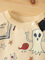 Infant Halloween Cartoon Print Long-sleeved Jumpsuit