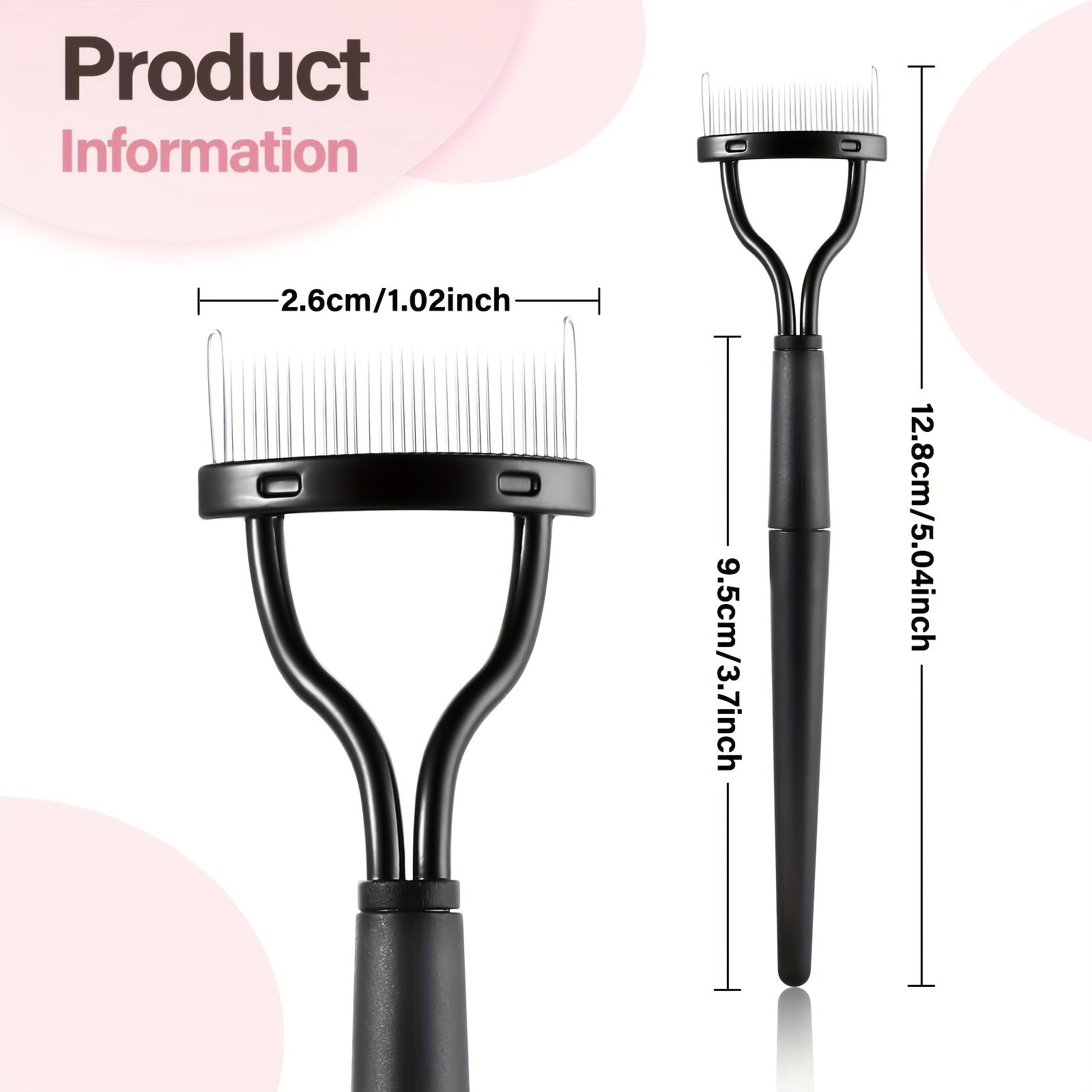 Eyelash Comb Eyebrow Brush Eyelashes Separator Metal Teeth Lash Comb