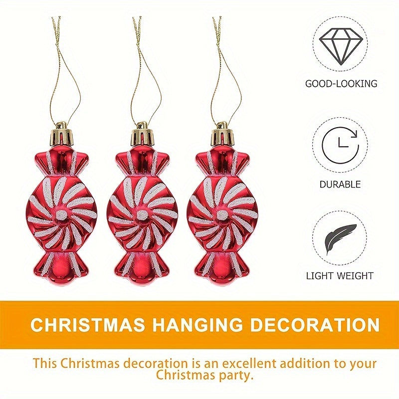 6Pcs Christmas Tree Decoration Painted Christmas Gift Party Decoration
