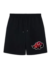 Cloud Pattern Active Shorts Men's Casual Stretch Waist Drawstring Shorts