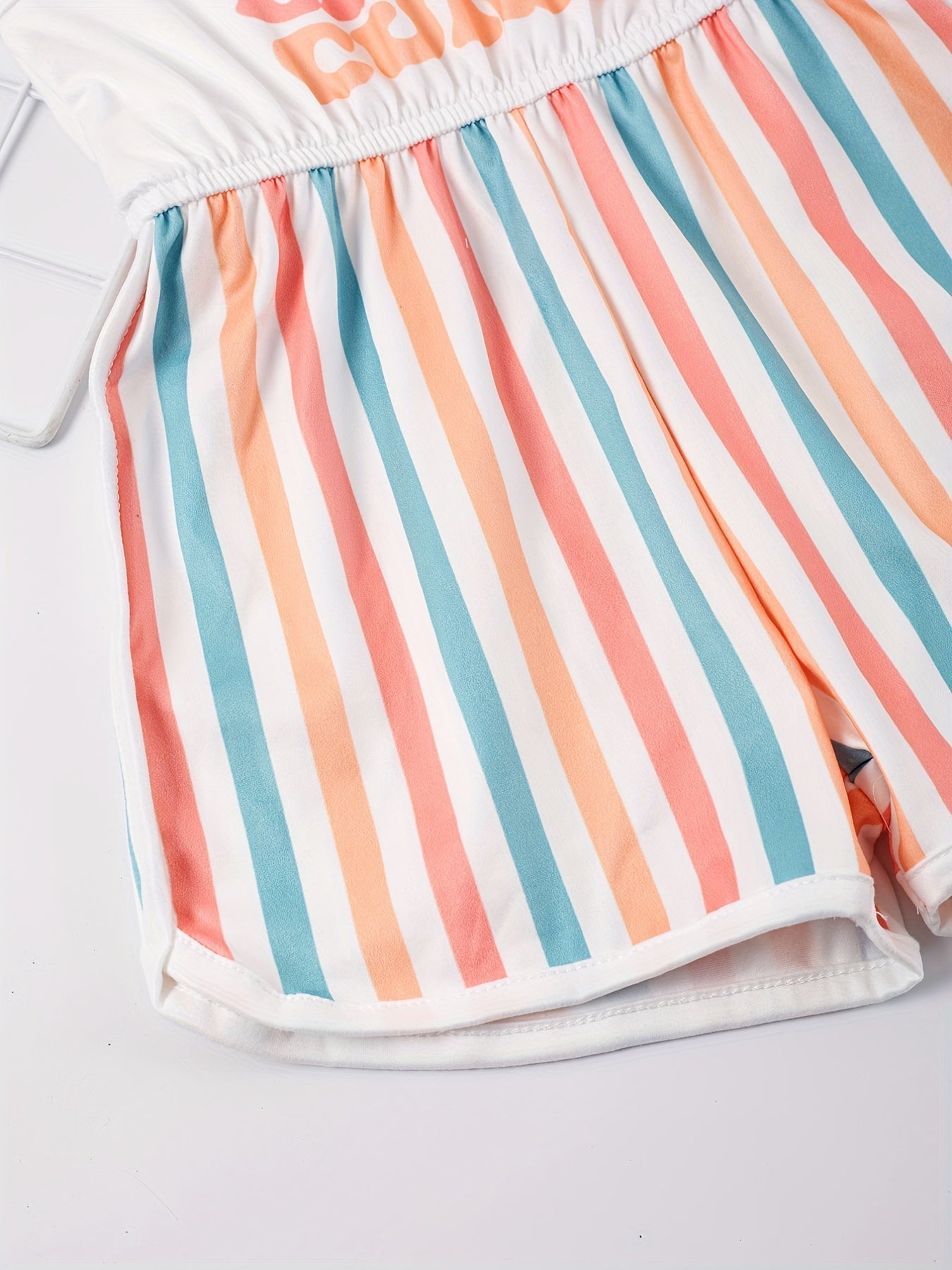 Toddler Girls WILD LIKE MY CURLS Stripe Cami Rompers