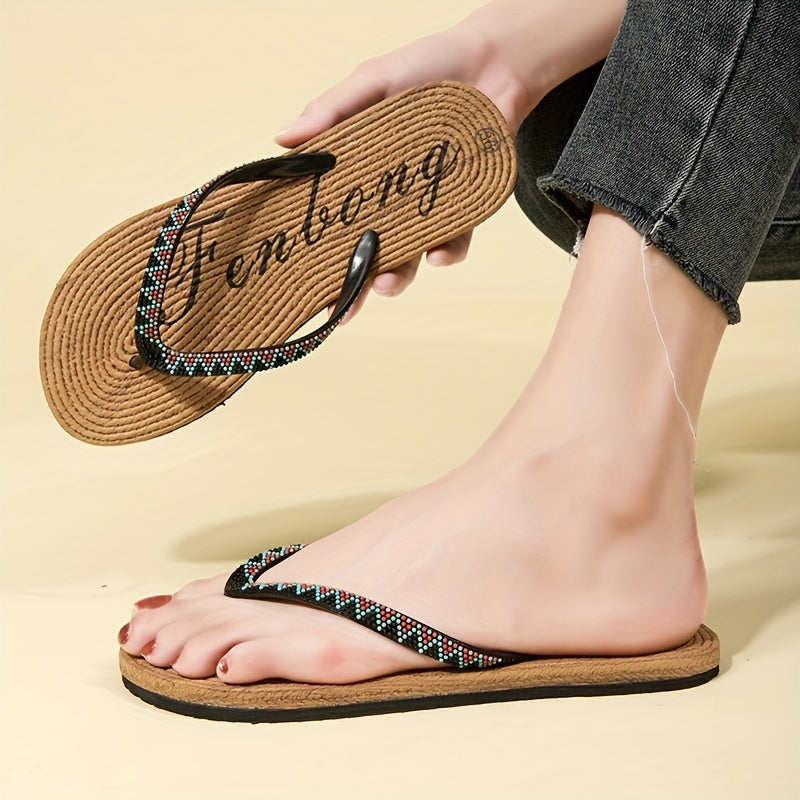 Women's Letter Pattern Flip Flops Open Toe Slides