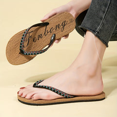Women's Letter Pattern Flip Flops Open Toe Slides