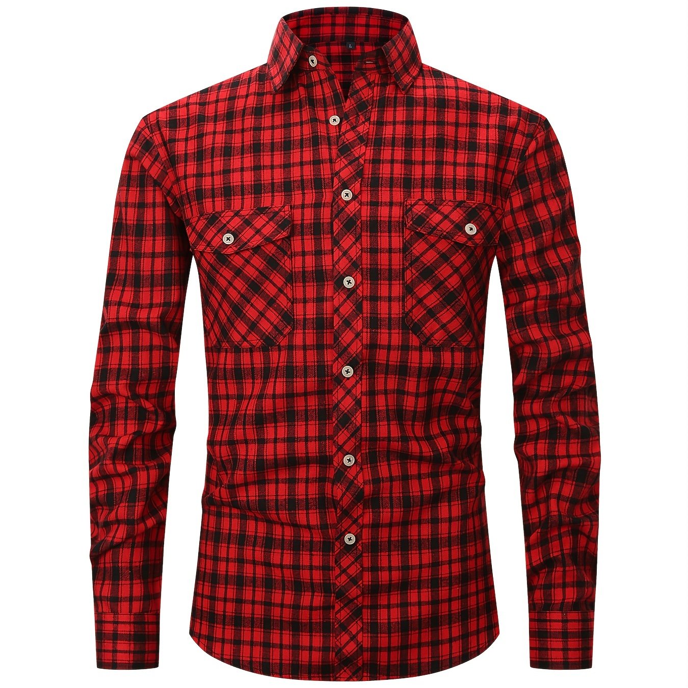 Men's Plaid Button Down Long Sleeve Shirts