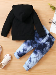 Boys' Tie Dye Cotton Hoodie Letter Print