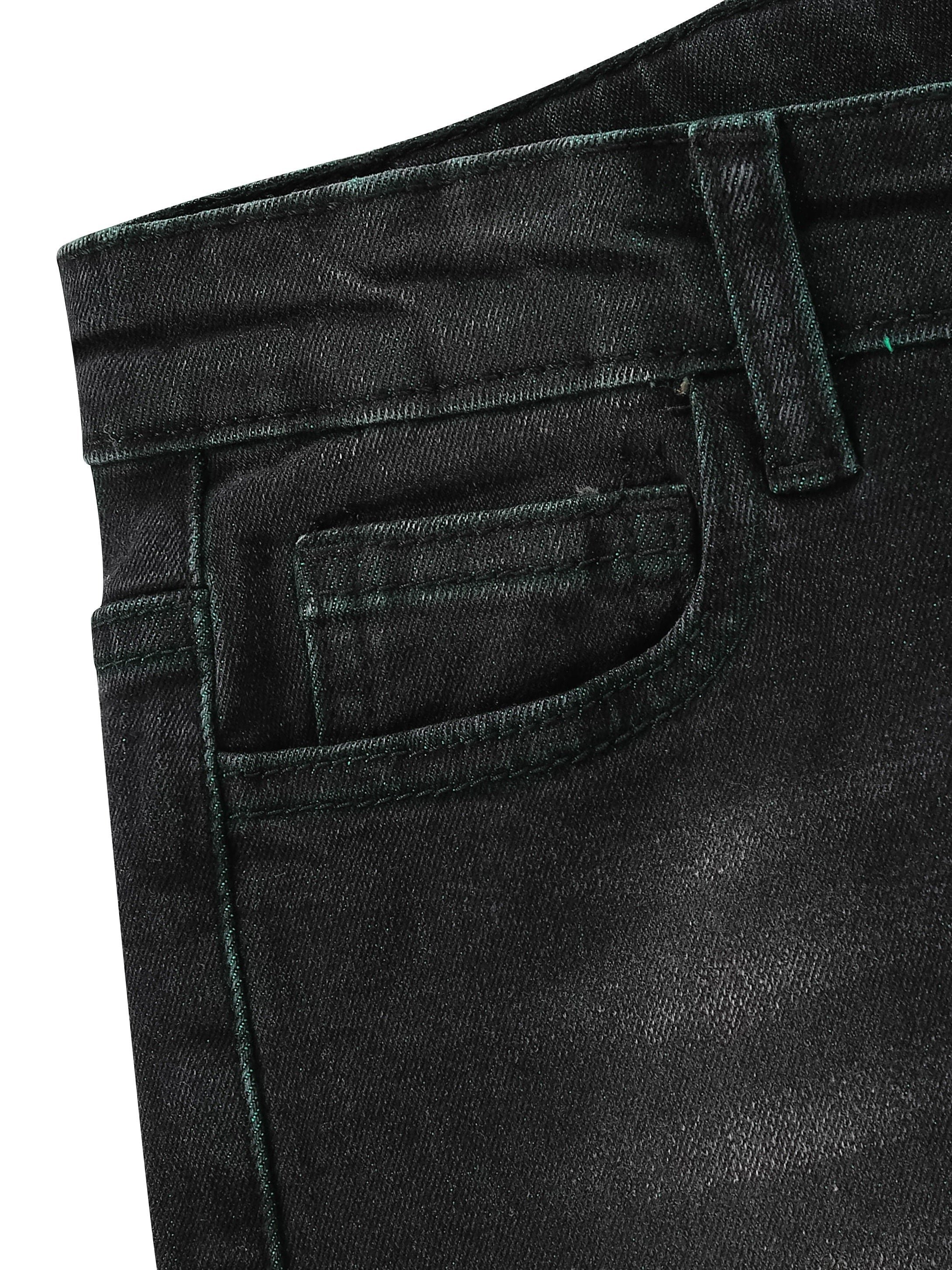 Boys Ripped Jeans Slim Fit Washed Denim Pants