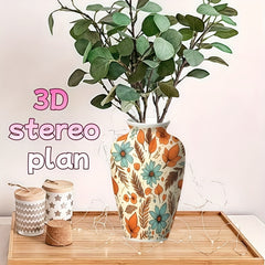 Colorful Fruit 3D Puzzle Vase with Maple Leaf Pattern