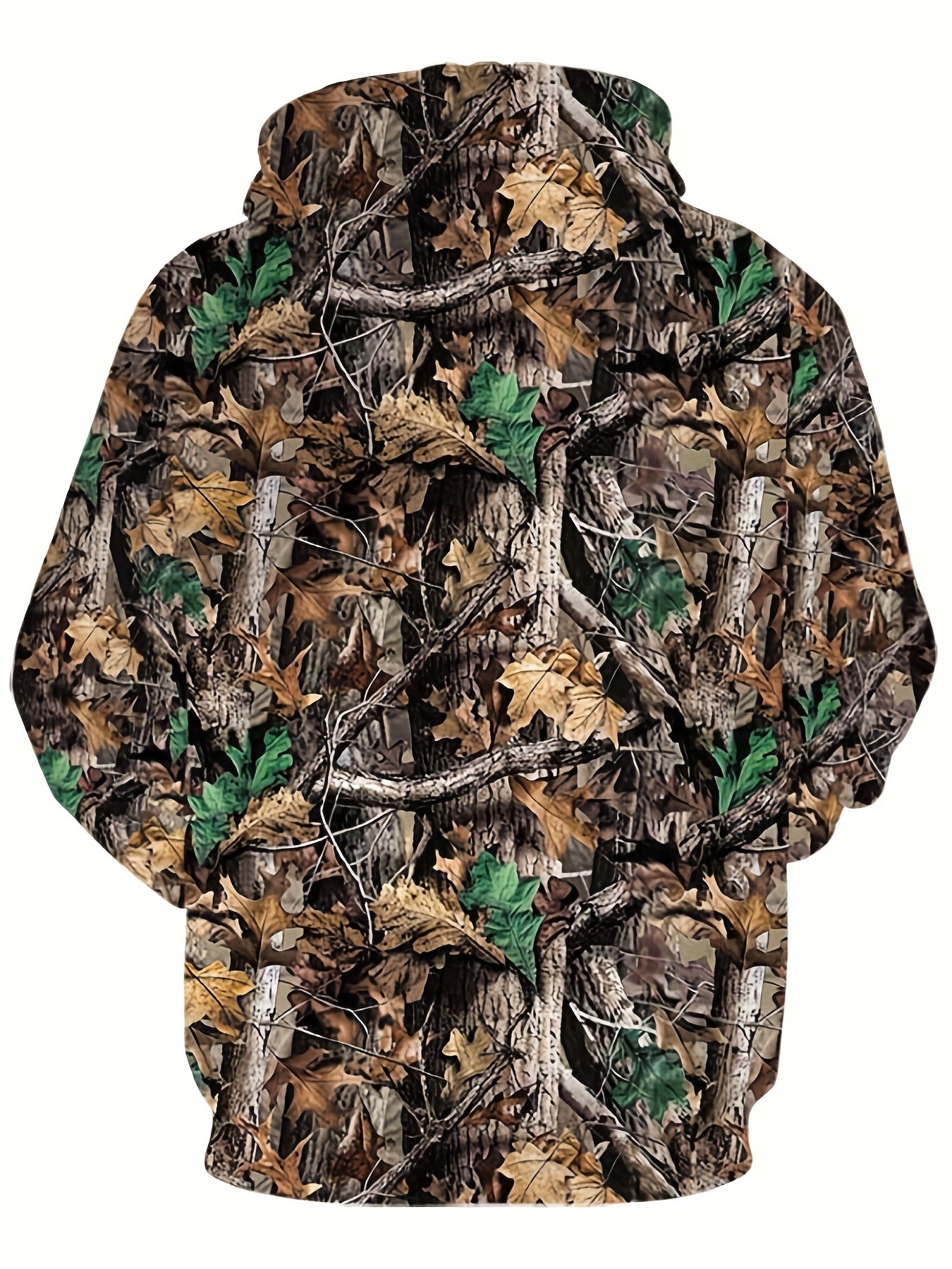 Men's Branches Print Hoodie Casual Hooded Sweatshirt