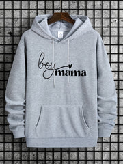 Boy Mama Print Hoodies For Men Graphic Sweatshirt With Kangaroo Pocket