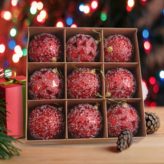 9pcs Shatterproof Christmas Tree Ball Decorations - Solid Style