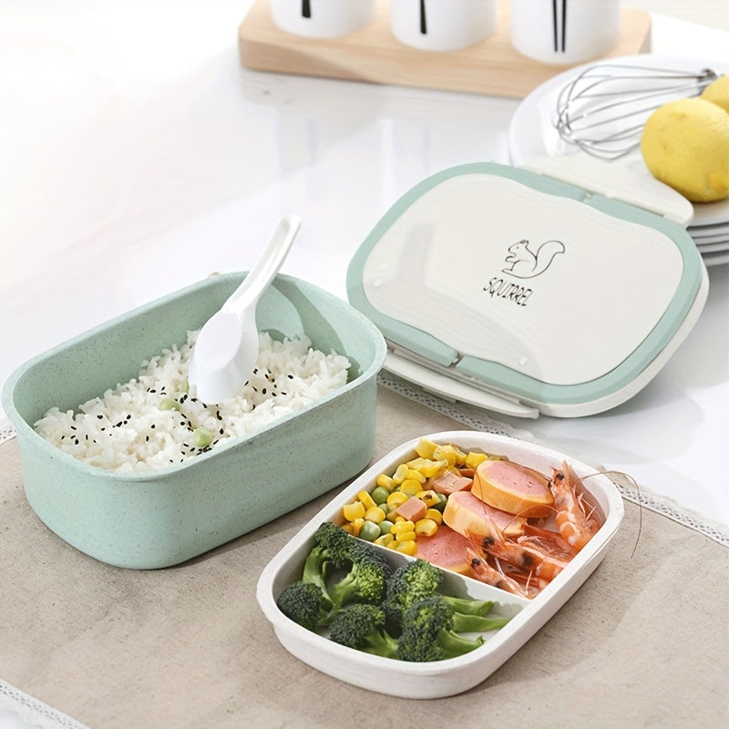 Leakproof Wheat Straw Lunch Box Double Compartment with Lid