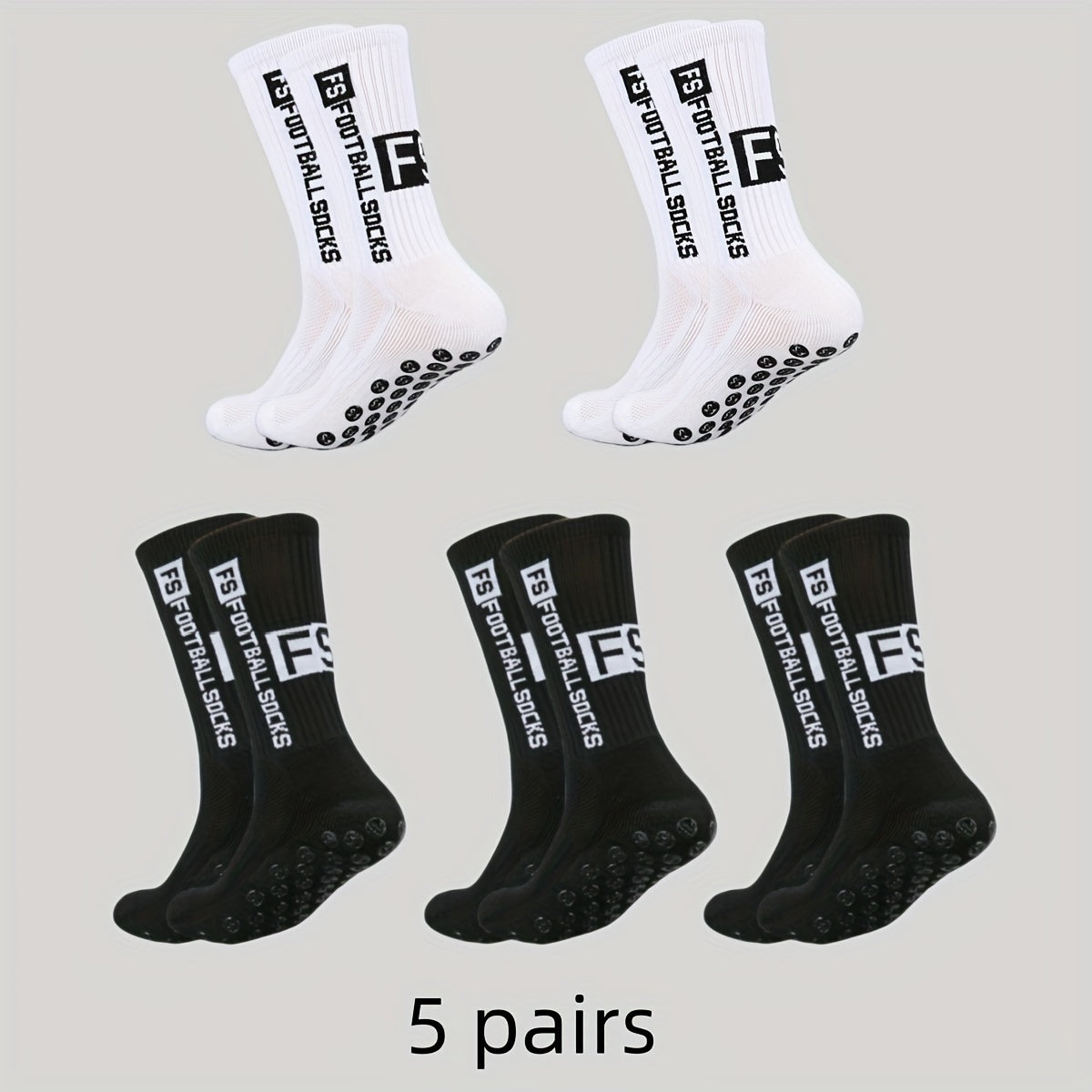 5 Pairs Men's Mid Crew Sport Socks Nylon Blend Comfy Breathable