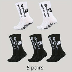 5 Pairs Men's Mid Crew Sport Socks Nylon Blend Comfy Breathable