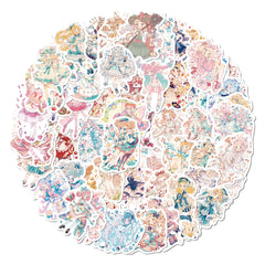 60pcs Anime Girl Stickers for Water Bottles Laptops Luggage & More