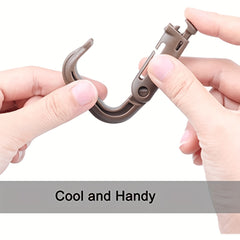 5pcs Tactical D Ring Locking Hook Snap Hook Keychain for Outdoor Camping