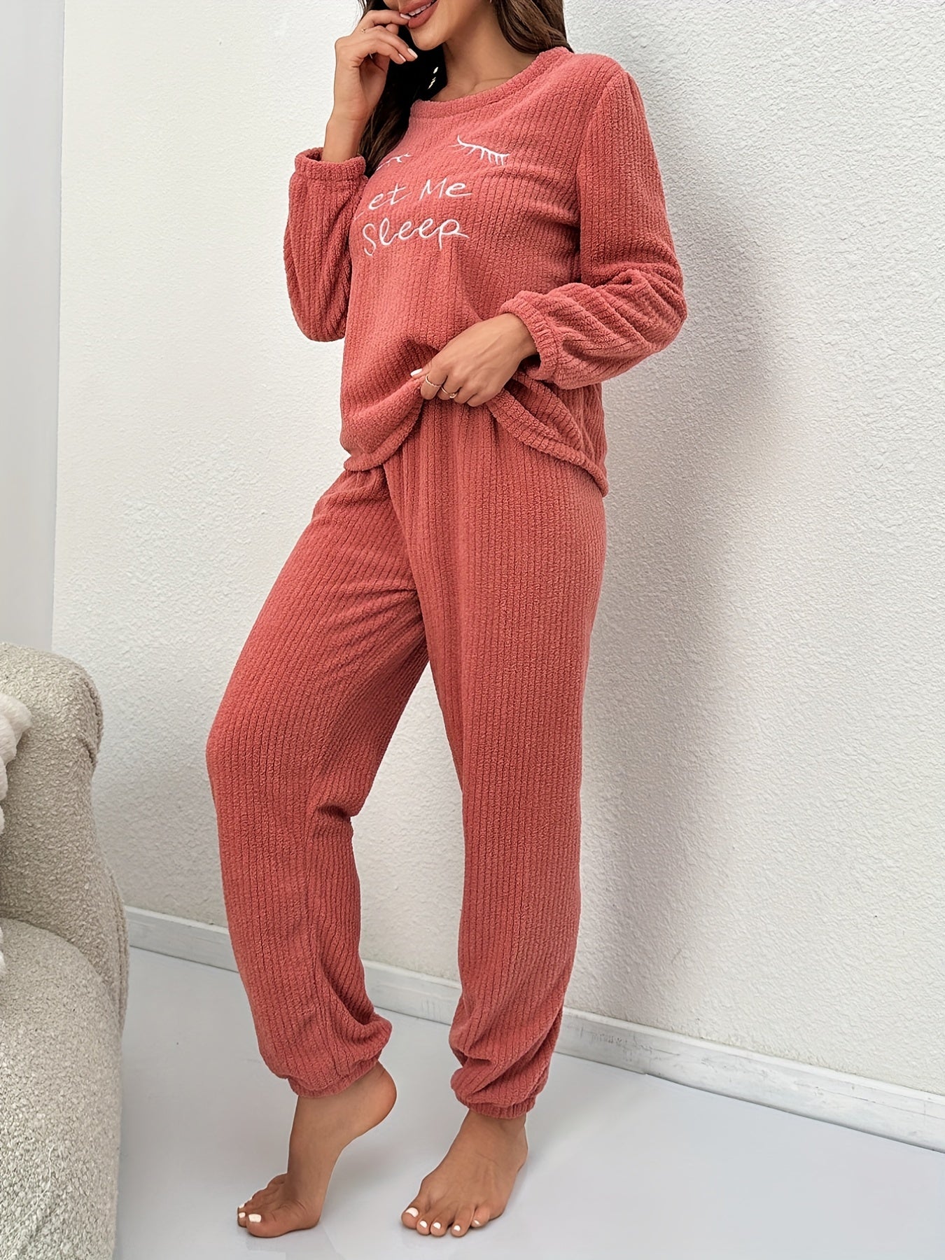 Letter Embroidery Pajama Set Women's Sleepwear